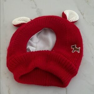 Red Knitted Kids Hat with Ears